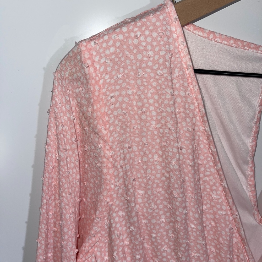 Romper long sleeve shorts V-neck Peach Love California Size‎ Small - Picture 2 of 7